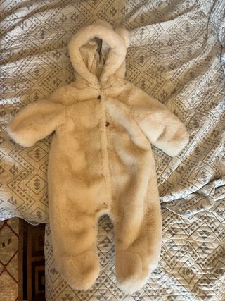 Buzo Zara Pelitos Blanco 1-3 Meses