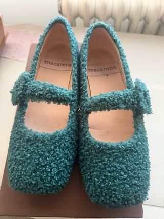 Manoletinas Macarena Teal Usadas 2 Veces