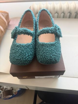 Manoletinas Macarena Teal Usadas 2 Veces