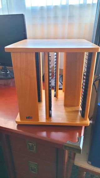 Torre Giratoria Madera CDs/DVDs