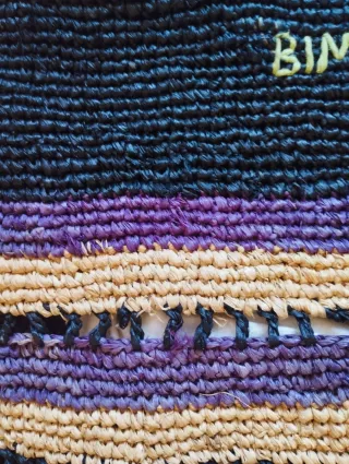 Bolso Bimba y Lola Mimbre Beige y Morado