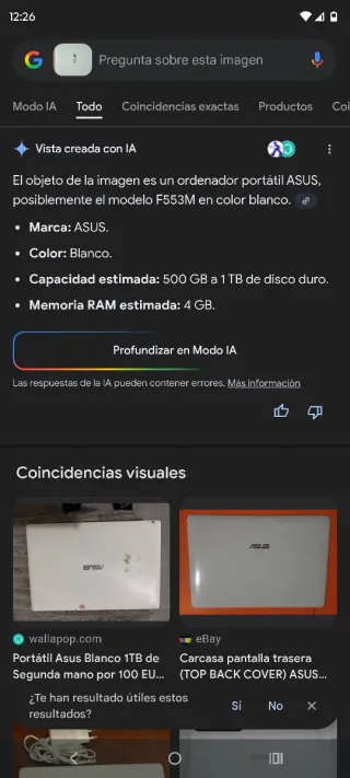 Portátil ASUS Blanco F553M