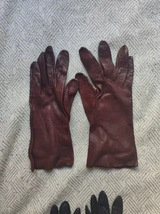Lote Guantes de cuero Vintage Talla S