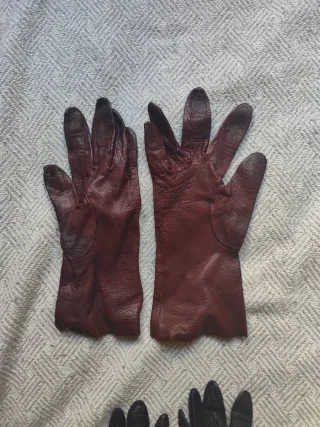 Lote Guantes de cuero Vintage Talla S