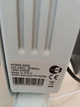 Radiador-Calentador de aceite 2200W equation