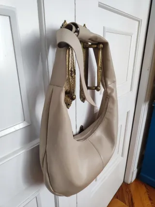 Bolso piel beige