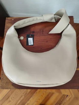 Bolso piel beige