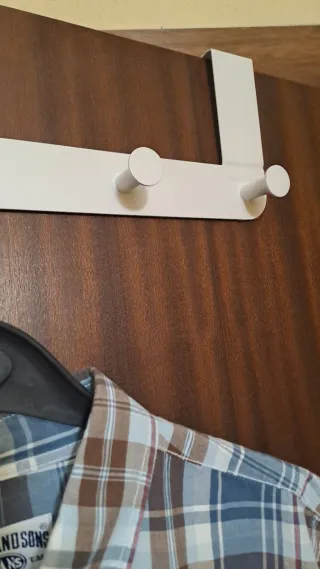 Colgador para Puerta 4 Ganchos Metal Blanco