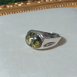 Anillo de Ámbar Natural para Hombre