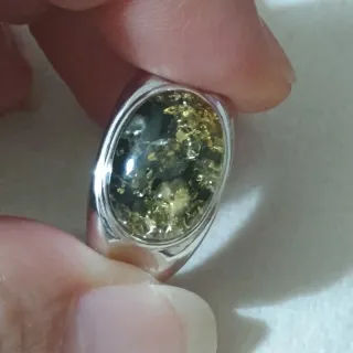 Anillo de Ámbar Natural para Hombre