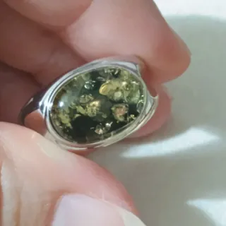 Anillo de Ámbar Natural para Hombre
