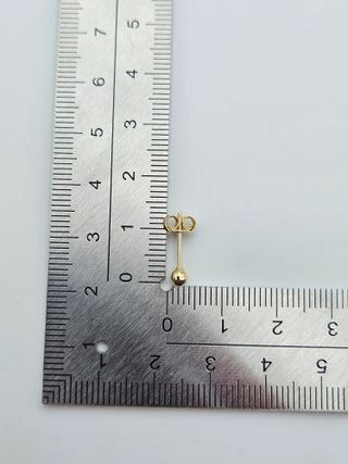 Pendientes de Oro 18K, Bola Pequeña, 0,75gr, 3mm