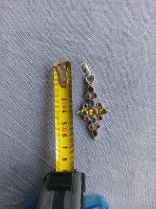 Colgante Plata y Piedras Naturales Multicolor