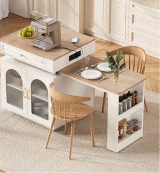 Mesa (cocina) comedor extensible con ruedas.