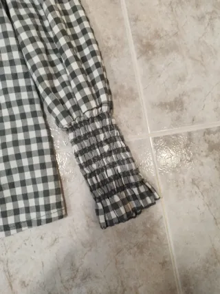 Camisa cuadros cuello volante Talla M