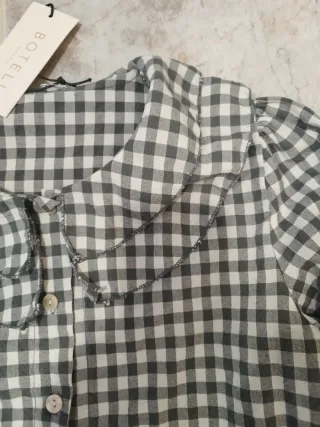 Camisa cuadros cuello volante Talla M