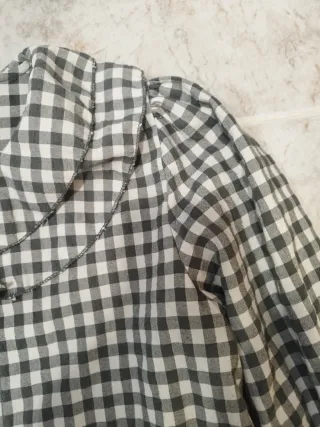 Camisa cuadros cuello volante Talla M