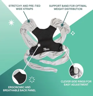 Fular Portabebés Koala Babycare Gris y manta