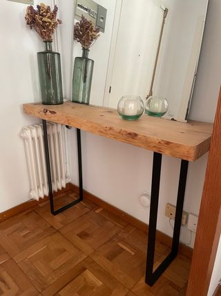 Recibidor industrial madera maciza