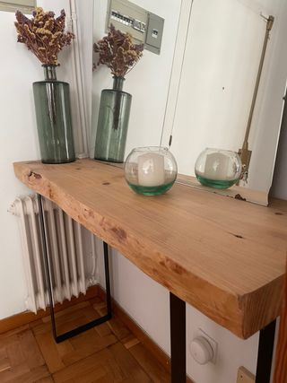 Recibidor industrial madera maciza