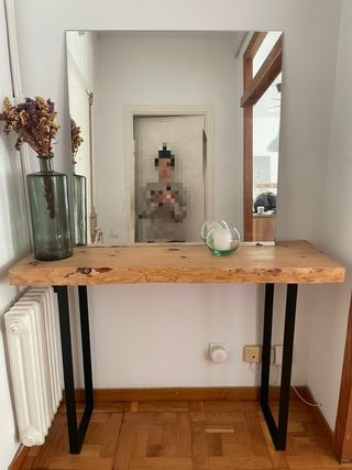 Recibidor industrial madera maciza