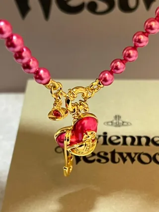 Collar Vivienne Westwood perlas rosa y oro