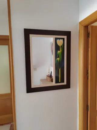 Cuadro Espejo Decorativo Flor Amarilla