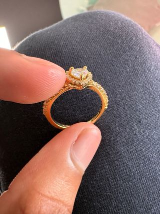 Anillo Pandora Corazón Dorado