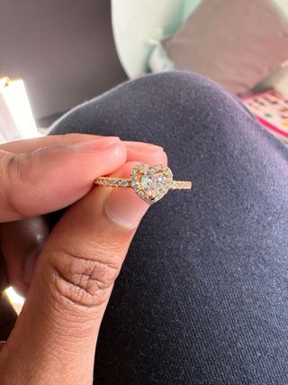 Anillo Pandora Corazón Dorado