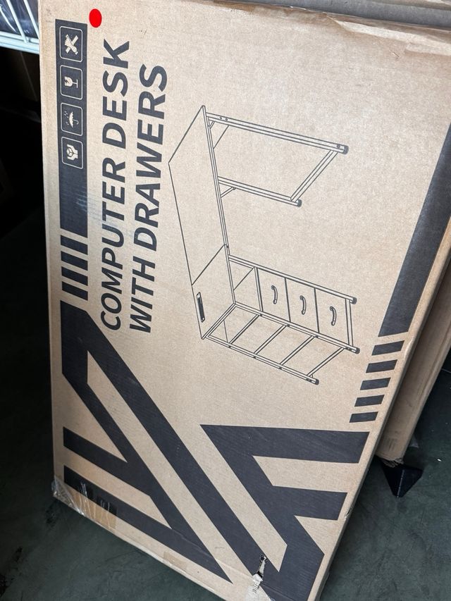 Escritorio Blanco con Cajones y Enchufe - miniatura 5