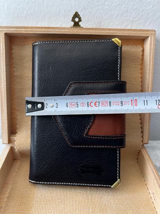 Cartera Billetero Piel Negro y Marrón
