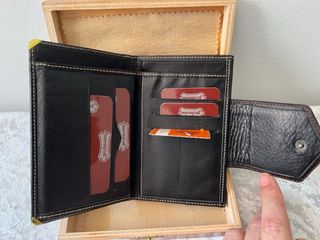 Cartera Billetero Piel Negro y Marrón