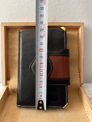 Cartera Billetero Piel Negro y Marrón