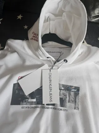 Sudadera Calvin Klein Jeans Blanca Talla M