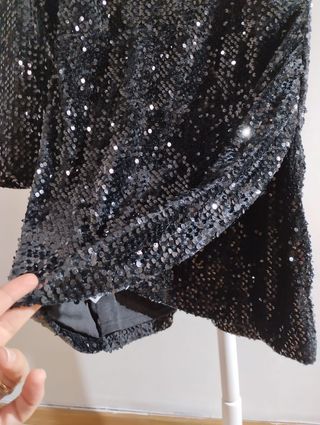 Vestido de fiesta- negro con lentejuelas MANGO