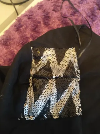 Vestido fiesta Stradivarius negro lentejuelas