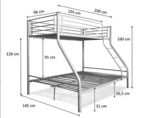 Litera matrimonial gris metálica