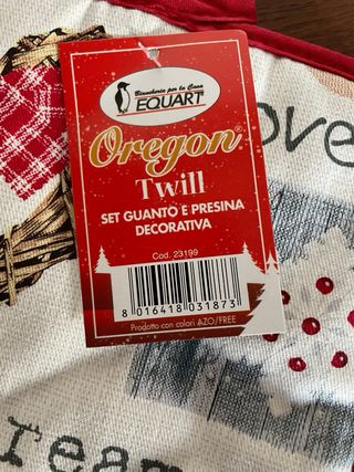 Set guanto forno e presina Oregon Twill