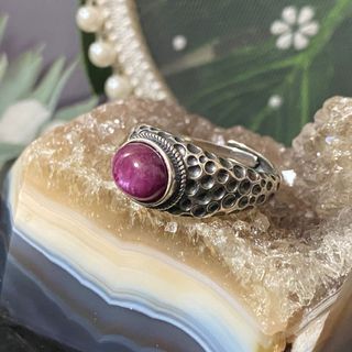 Anillo Plata con Rubí Natural