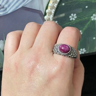 Anillo Plata con Rubí Natural