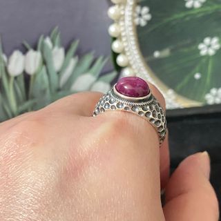 Anillo Plata con Rubí Natural