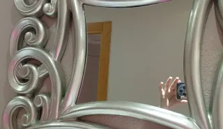 Espejo decorativo plateado