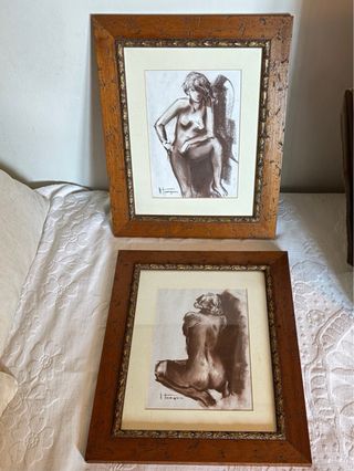 Cuadro carboncillo figura humana