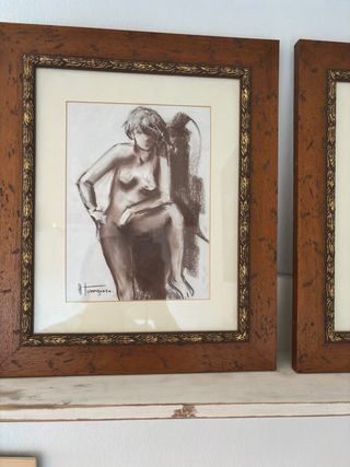 Cuadro carboncillo figura humana