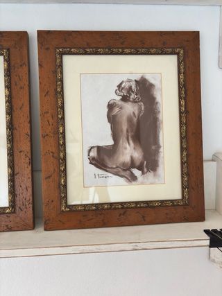 Cuadro carboncillo figura humana