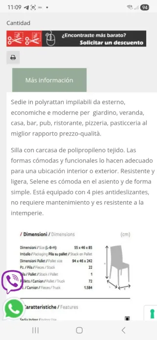 Sillas Ratan Blancas (Set de 4)