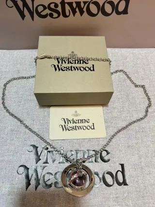 Collar Vivienne Westwood Orb Rosa y Plateado