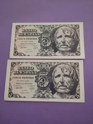 Billetes 5 Pesetas Banco de España 1947.S/C