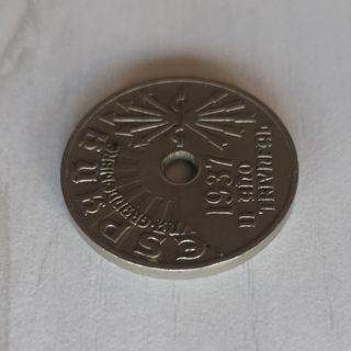 Moneda de 25 céntimos de la dictadura española