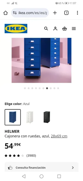 Cajonera Archivador Helmer Ikea Roja